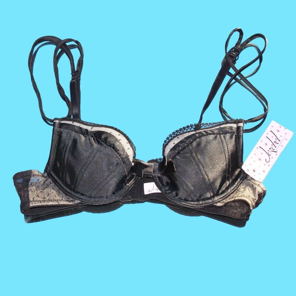 BNWT Y2K black Sexy Jezebel Push Up Bra Lingerie